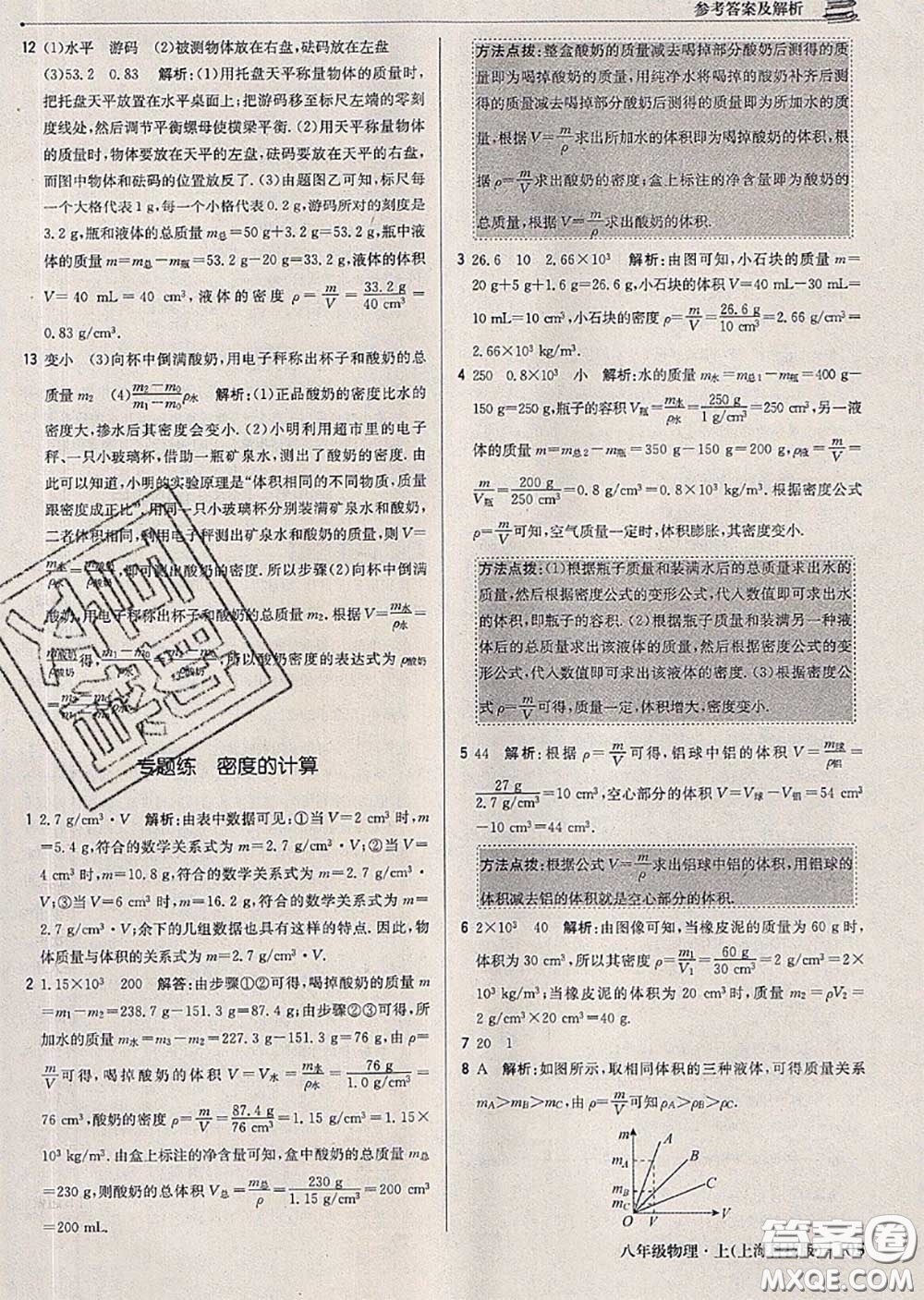 2020年秋1加1輕巧奪冠優(yōu)化訓(xùn)練八年級物理上冊滬科版參考答案