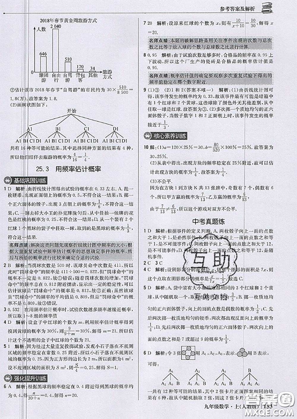 2020年秋1加1輕巧奪冠優(yōu)化訓(xùn)練九年級(jí)數(shù)學(xué)上冊(cè)人教版參考答案