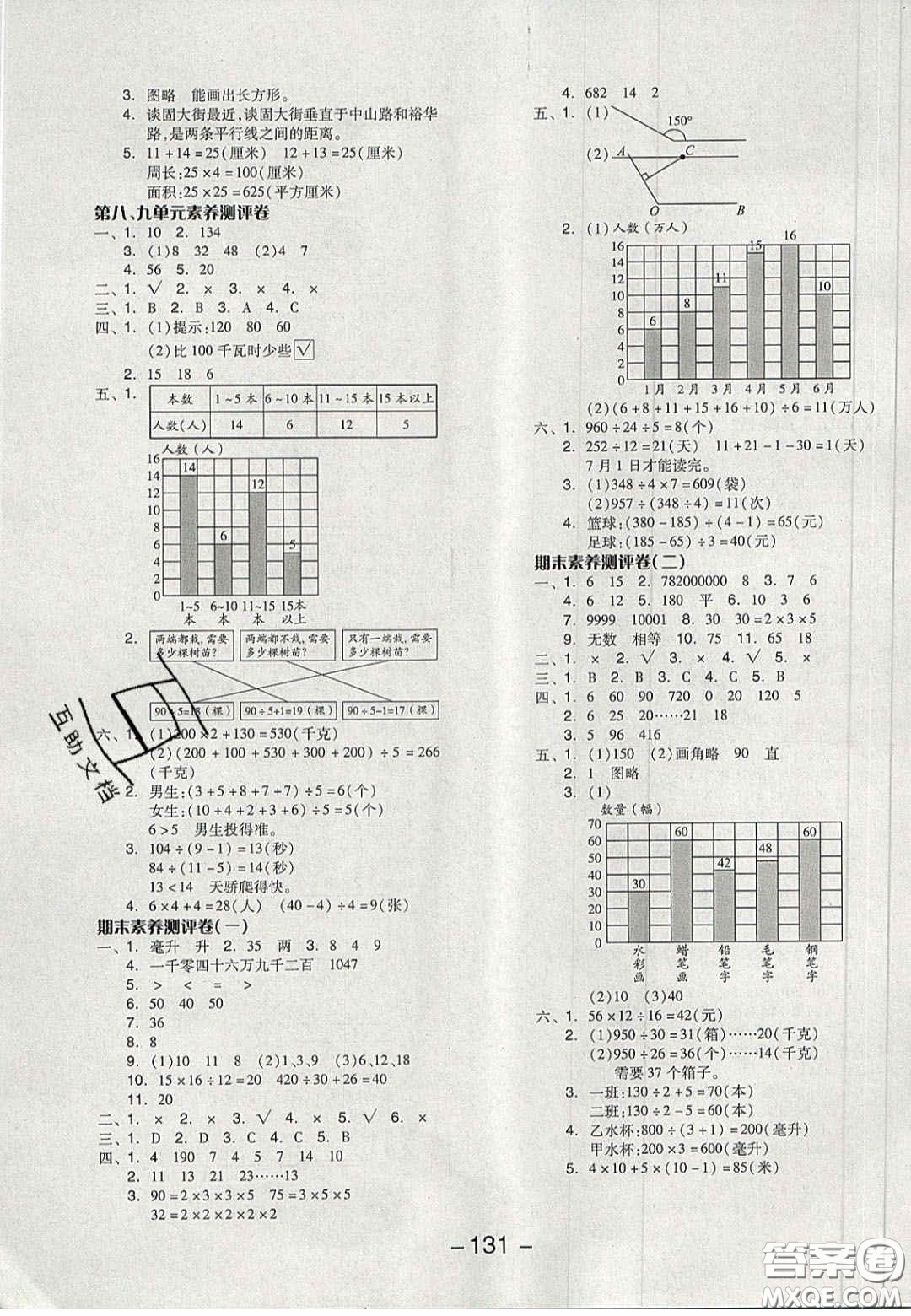 開明出版社2020全品學(xué)練考四年級(jí)數(shù)學(xué)上冊冀教版答案