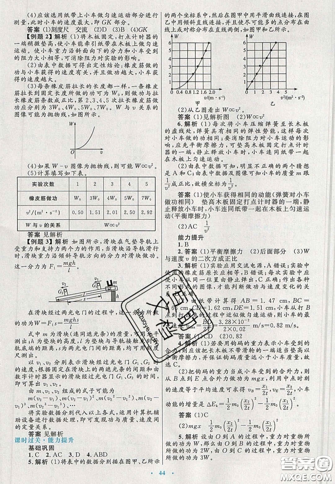 2020高中同步測控優(yōu)化設計物理必修2人教版答案