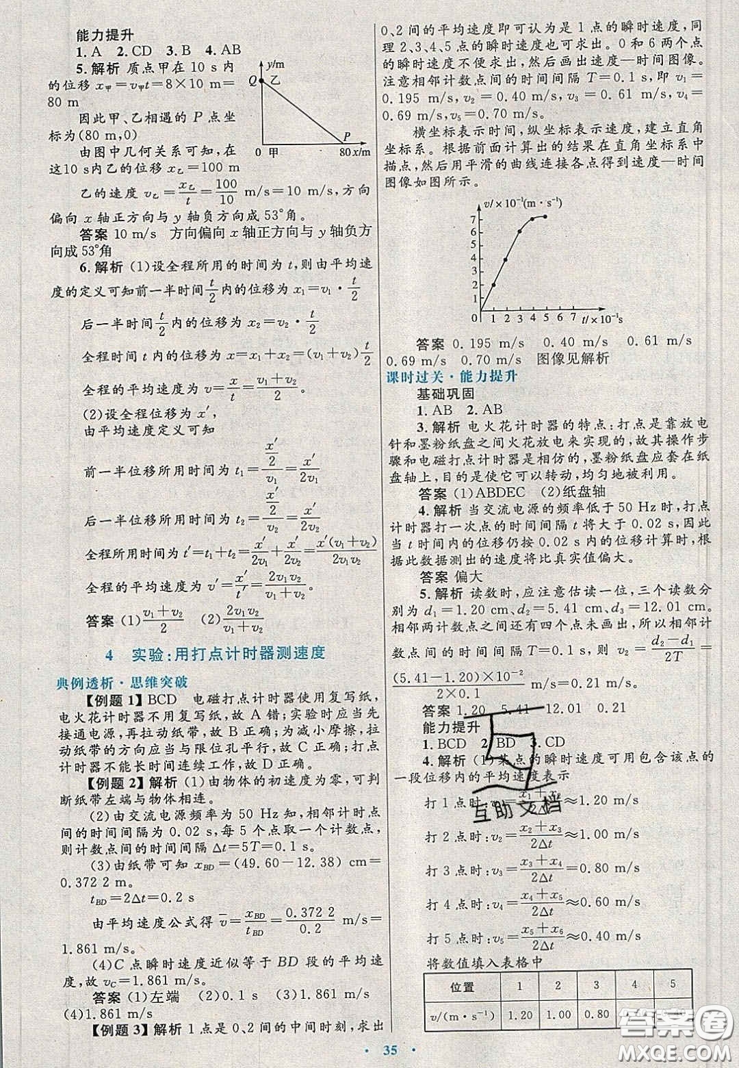 2020高中同步測(cè)控優(yōu)化設(shè)計(jì)物理必修1人教版陜西專版答案