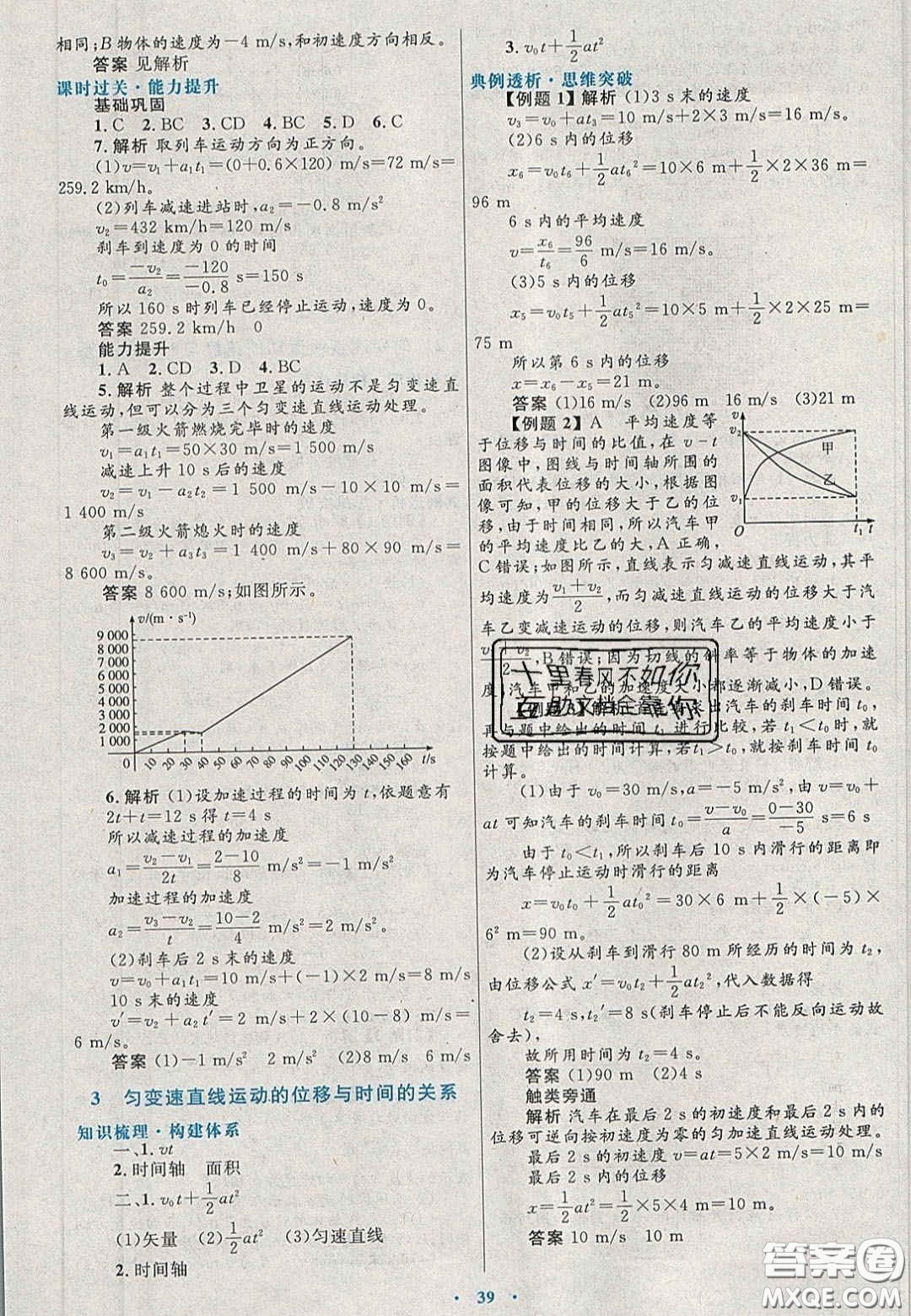 2020高中同步測(cè)控優(yōu)化設(shè)計(jì)物理必修1人教版陜西專版答案