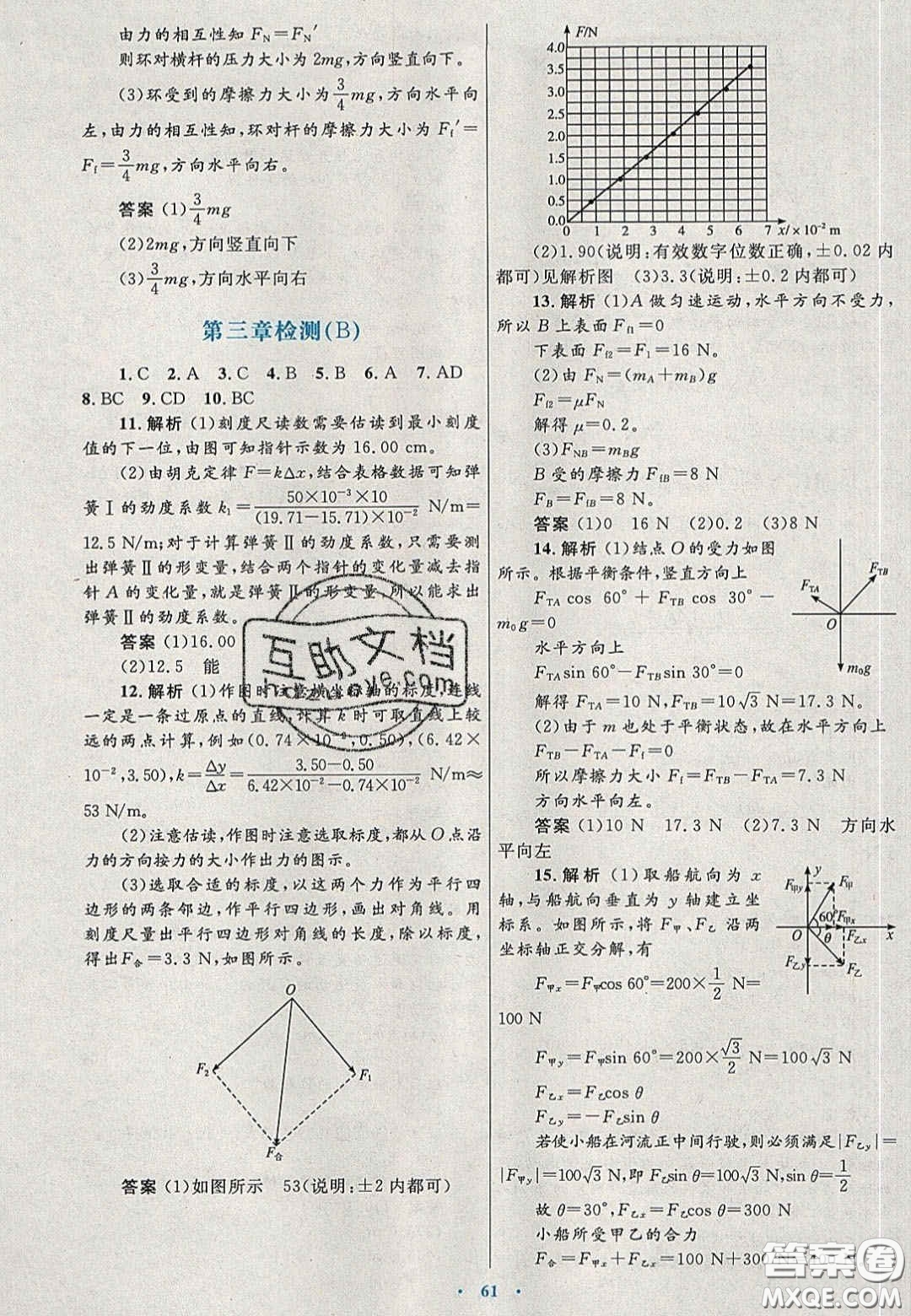 2020高中同步測(cè)控優(yōu)化設(shè)計(jì)物理必修1人教版陜西專版答案