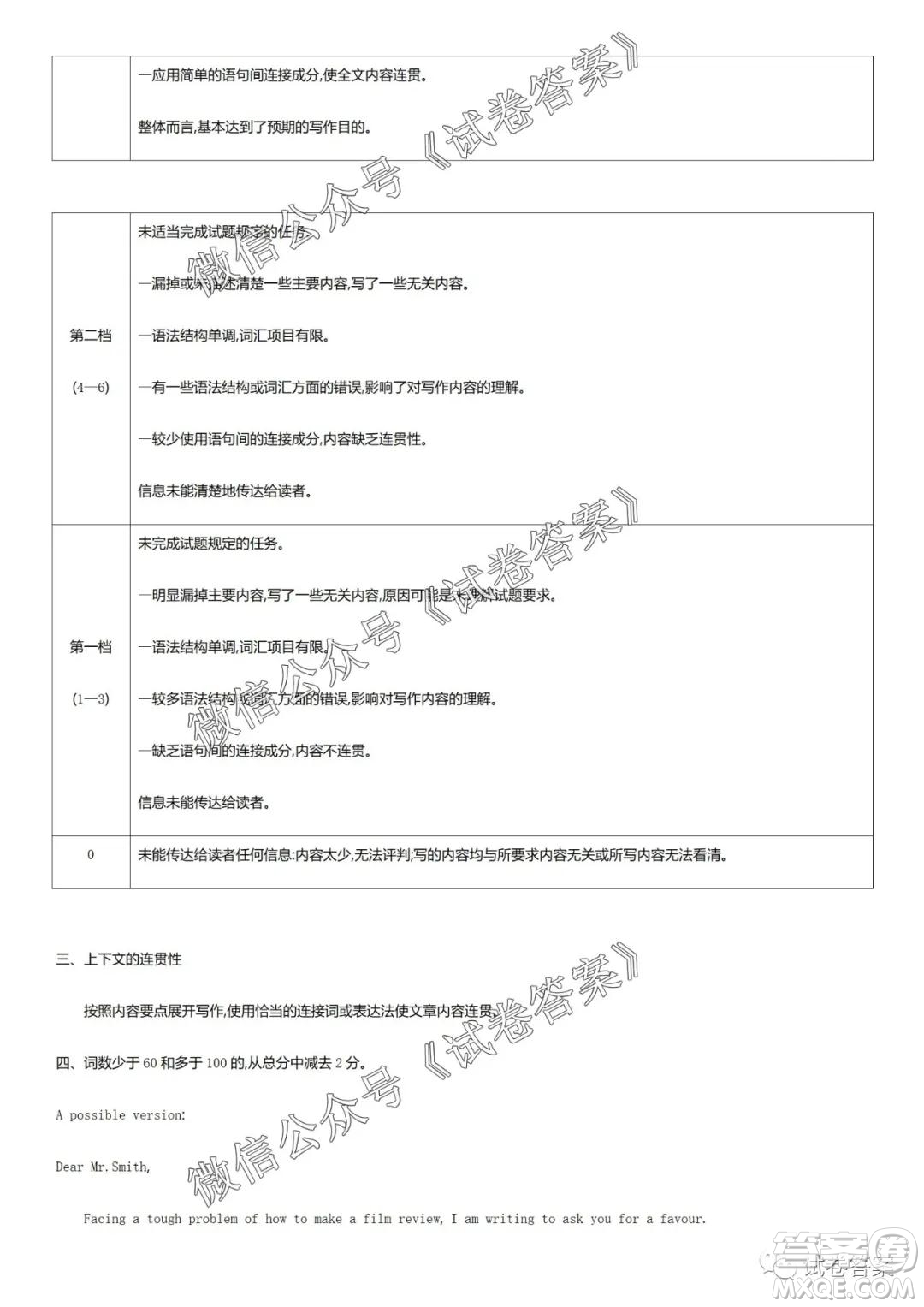 2020學年第一學期浙江省名校協(xié)作題英語試卷及參考答案