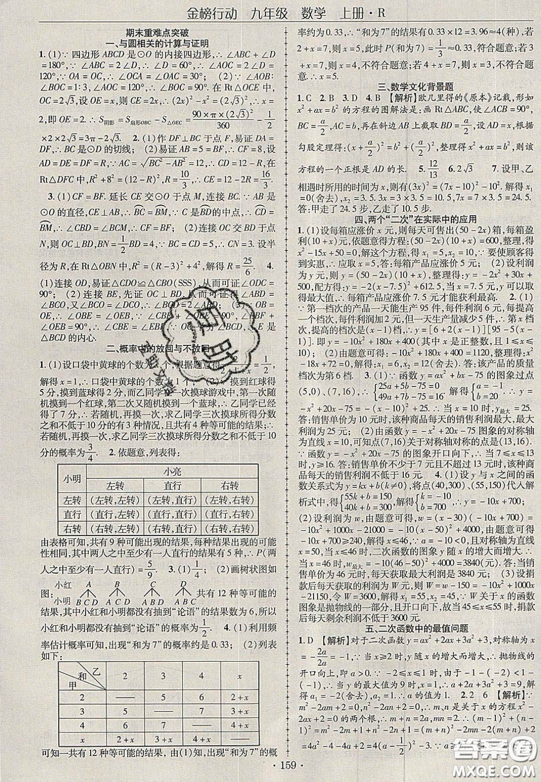 2020金榜行動課時導(dǎo)學(xué)案九年級數(shù)學(xué)上冊人教版答案