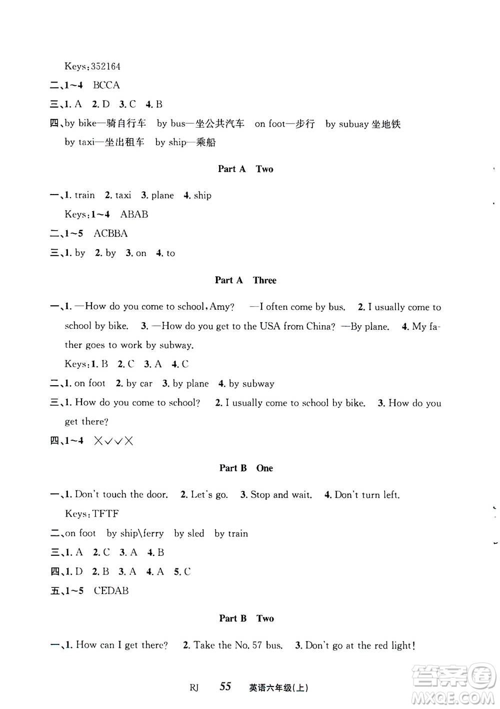 云南科技出版社2020年創(chuàng)新成功學(xué)習(xí)同步導(dǎo)學(xué)英語六年級上RJ人教版答案