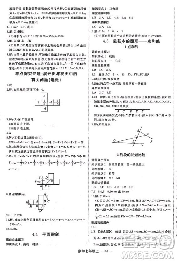 河北少年兒童出版社2020年學(xué)練優(yōu)七年級上冊數(shù)學(xué)HS華師大版答案