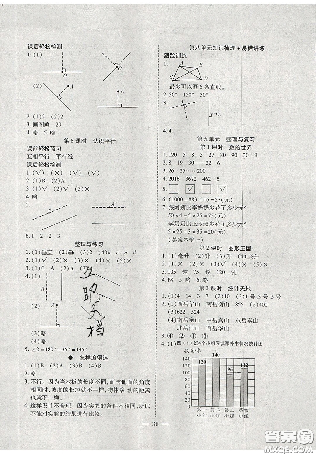 2020年激活思維智能訓(xùn)練四年級數(shù)學(xué)上冊蘇教版答案