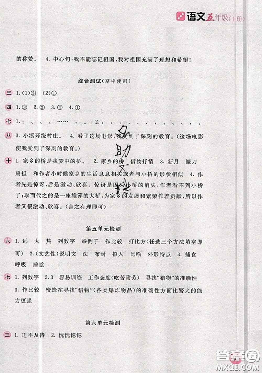 安徽少年兒童出版社2020秋新編基礎(chǔ)訓(xùn)練五年級(jí)語(yǔ)文上冊(cè)人教版答案