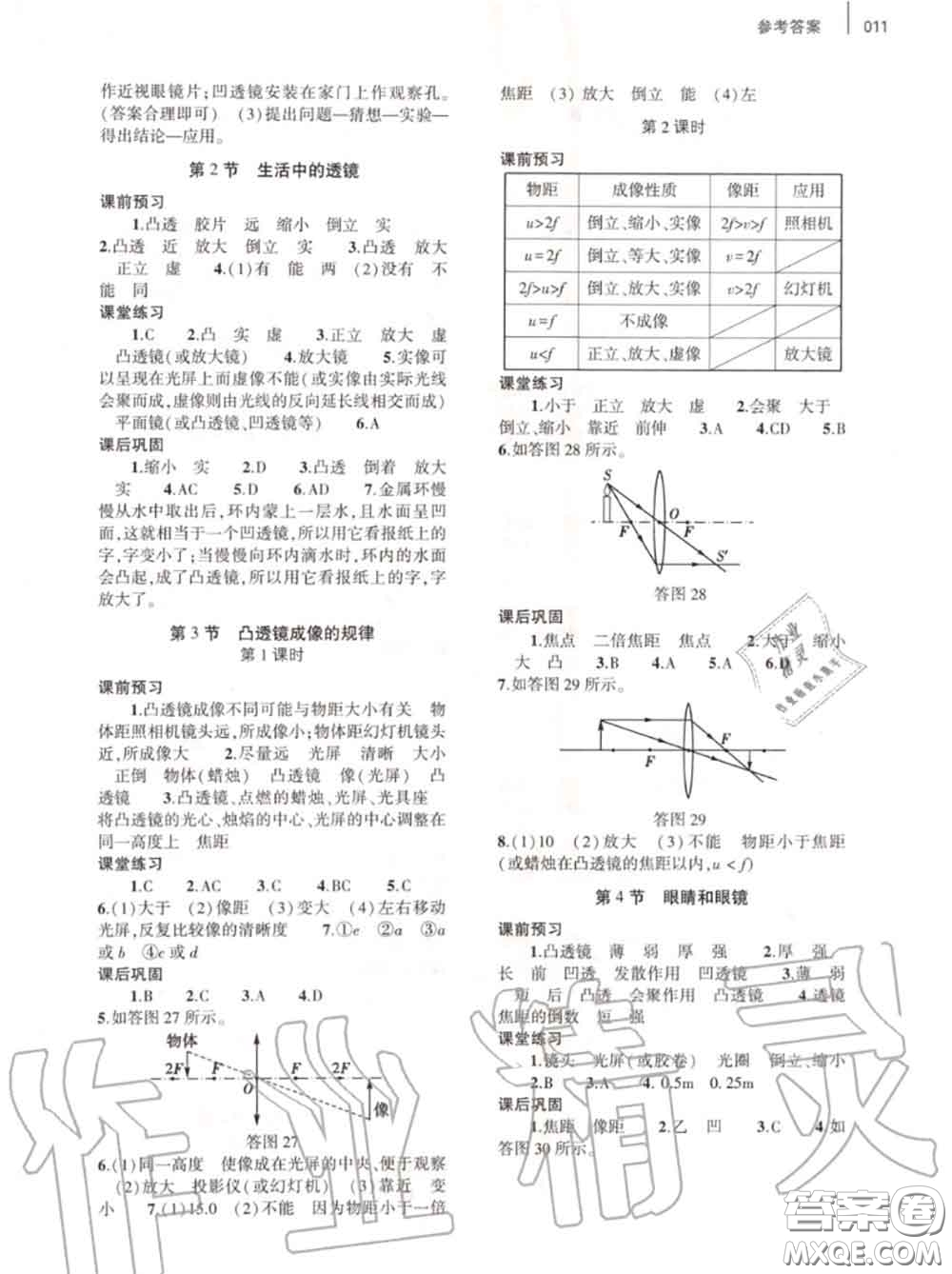 大象出版社2020年基礎(chǔ)訓(xùn)練八年級(jí)物理上冊(cè)人教版參考答案