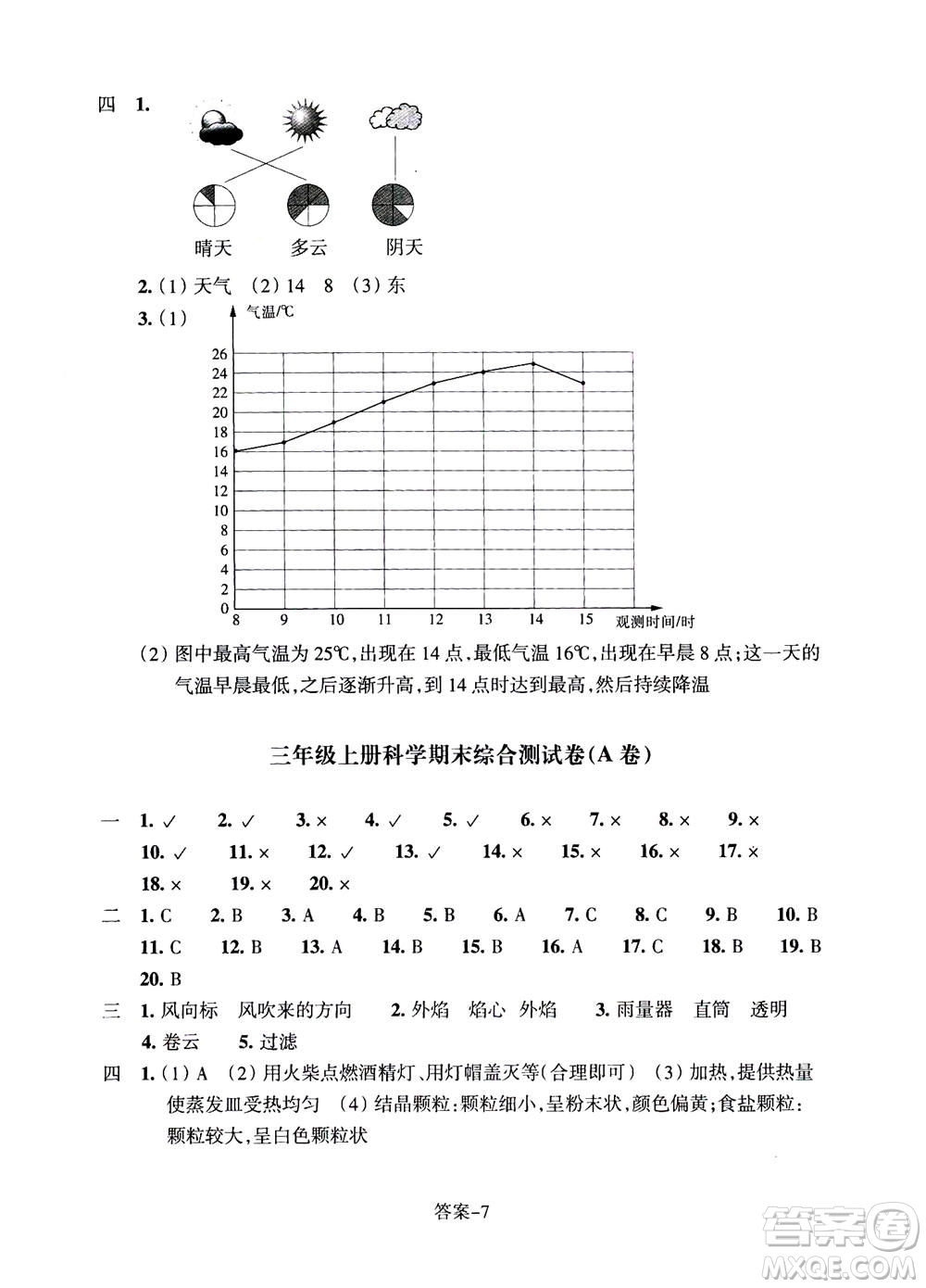 浙江少年兒童出版社2020年每課一練小學科學三年級上冊J教科版答案