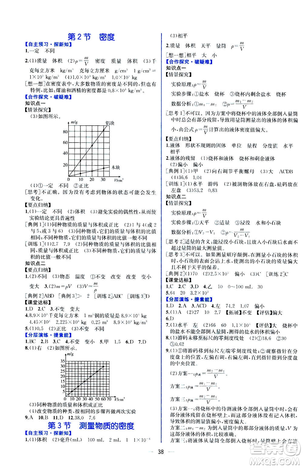 人民教育出版社2020年同步學(xué)歷案課時練物理八年級上冊人教版答案