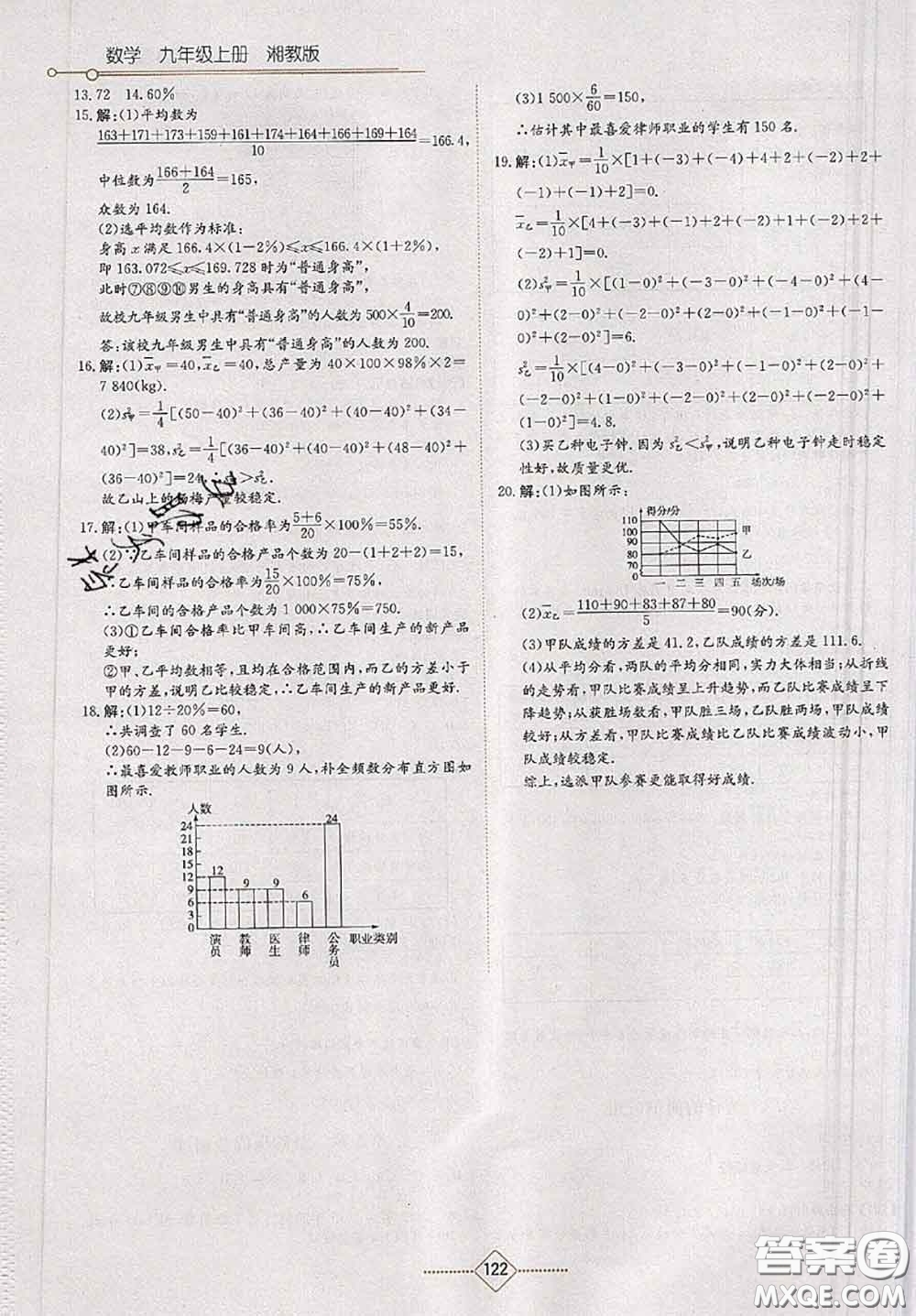 湖南教育出版社2020學(xué)法大視野九年級(jí)數(shù)學(xué)上冊(cè)湘教版參考答案