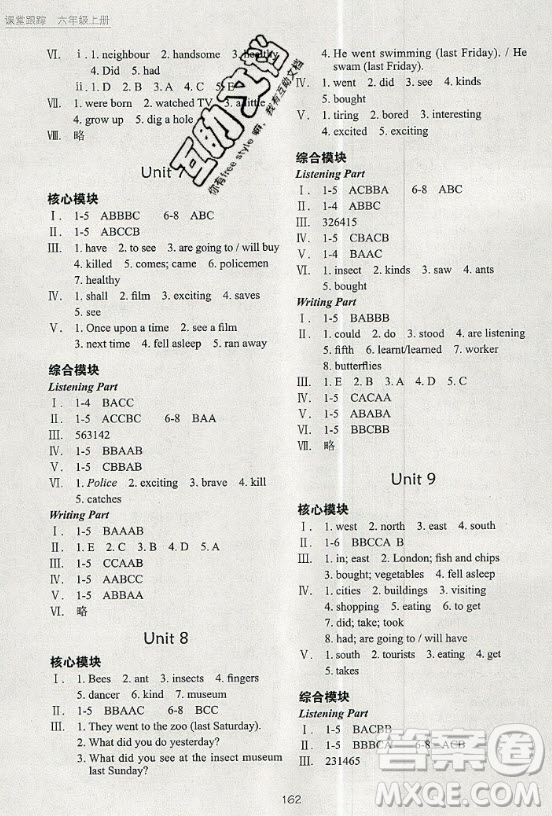 2020秋深圳市小學英語課堂跟蹤六年級上冊滬教牛津版答案