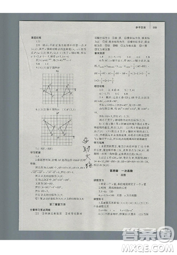 大象出版社2019年基礎(chǔ)訓(xùn)練八年級(jí)上冊(cè)數(shù)學(xué)北師大版答案