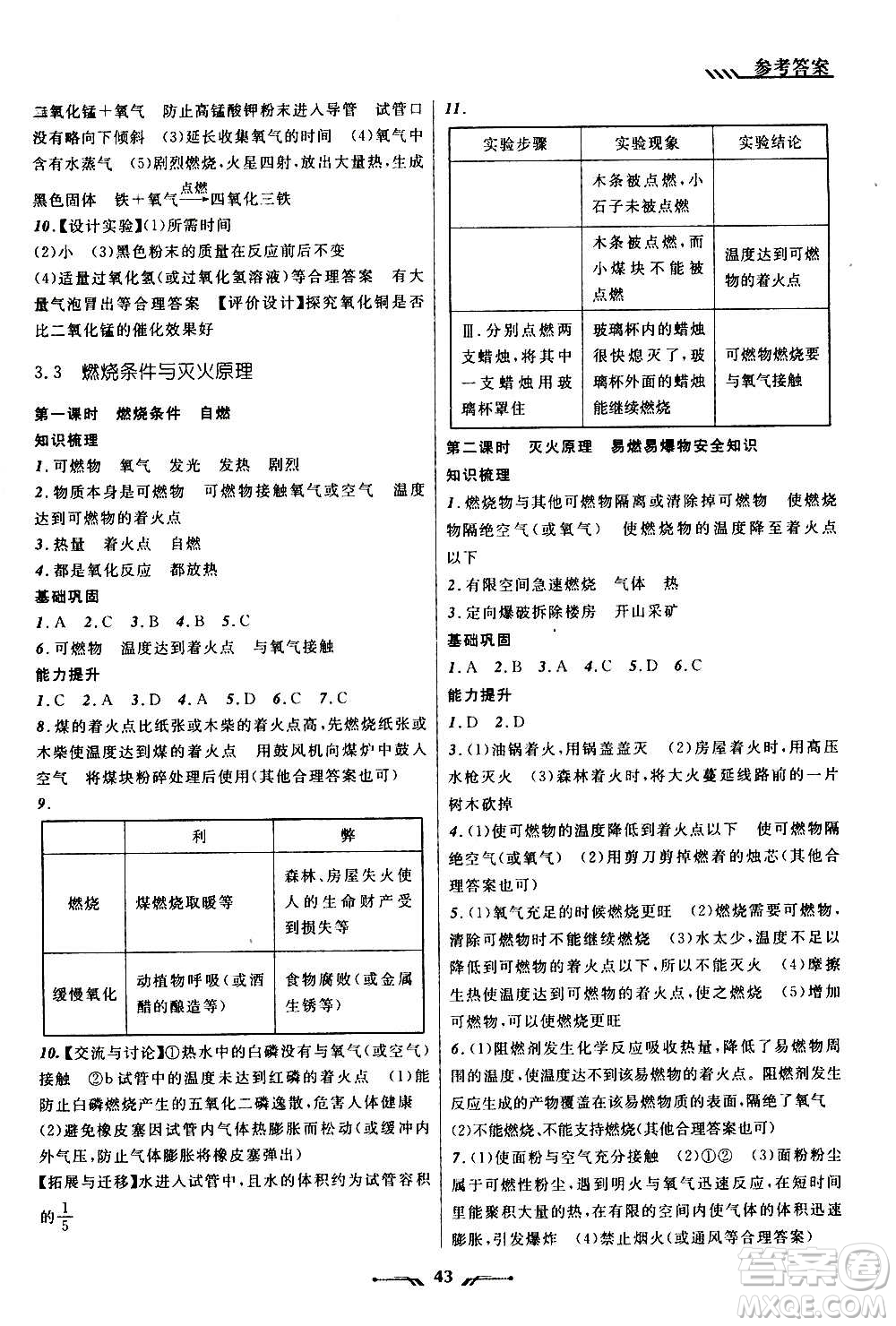 遼寧師范大學(xué)出版社2020年新課程新教材導(dǎo)航學(xué)化學(xué)九年級(jí)上冊(cè)科學(xué)版答案