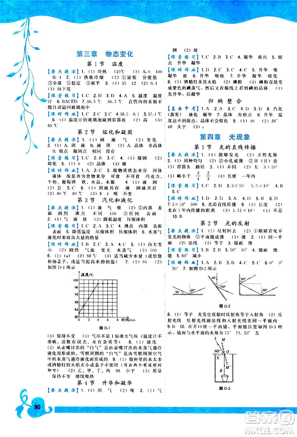 福建人民出版社2020年頂尖課課練物理八年級(jí)上冊(cè)人教版答案