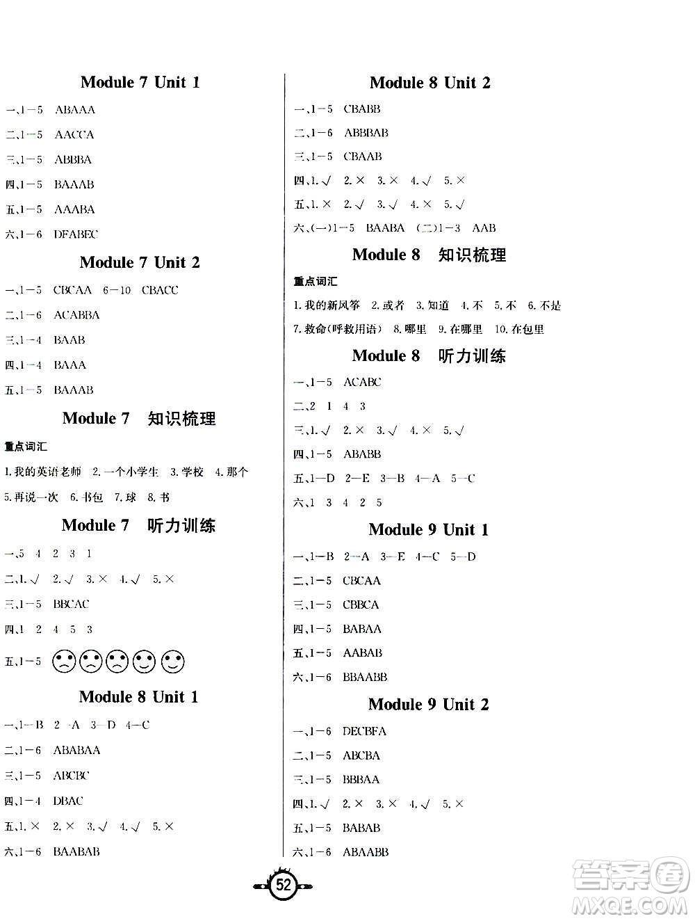 西安出版社2020年創(chuàng)新課課練英語三年級上冊WY外研版答案