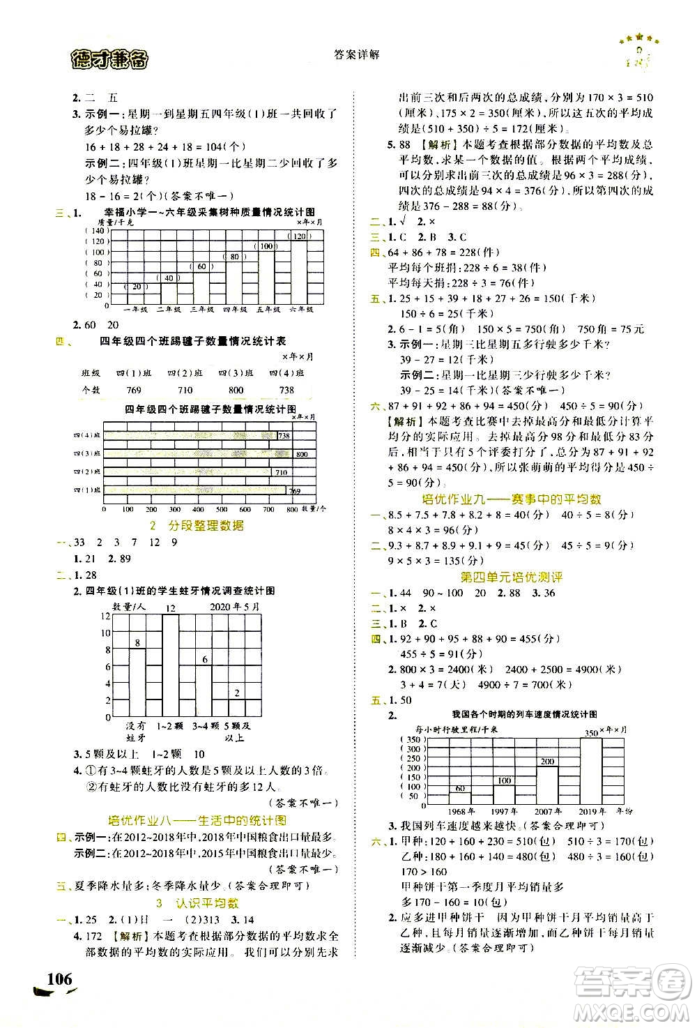 2020秋王朝霞德才兼?zhèn)渥鳂I(yè)創(chuàng)新設(shè)計數(shù)學(xué)四年級上冊SJ蘇教版答案