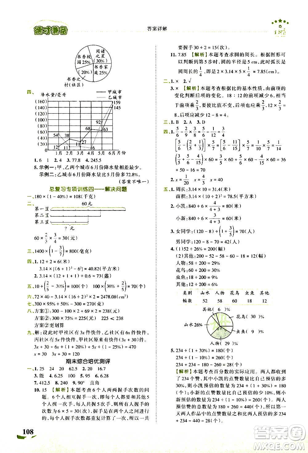 2020秋王朝霞德才兼?zhèn)渥鳂I(yè)創(chuàng)新設(shè)計(jì)數(shù)學(xué)六年級(jí)上冊(cè)BS北師版答案