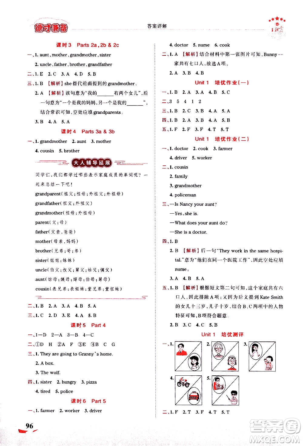 2020秋王朝霞德才兼?zhèn)渥鳂I(yè)創(chuàng)新設(shè)計英語五年級上冊劍橋版答案