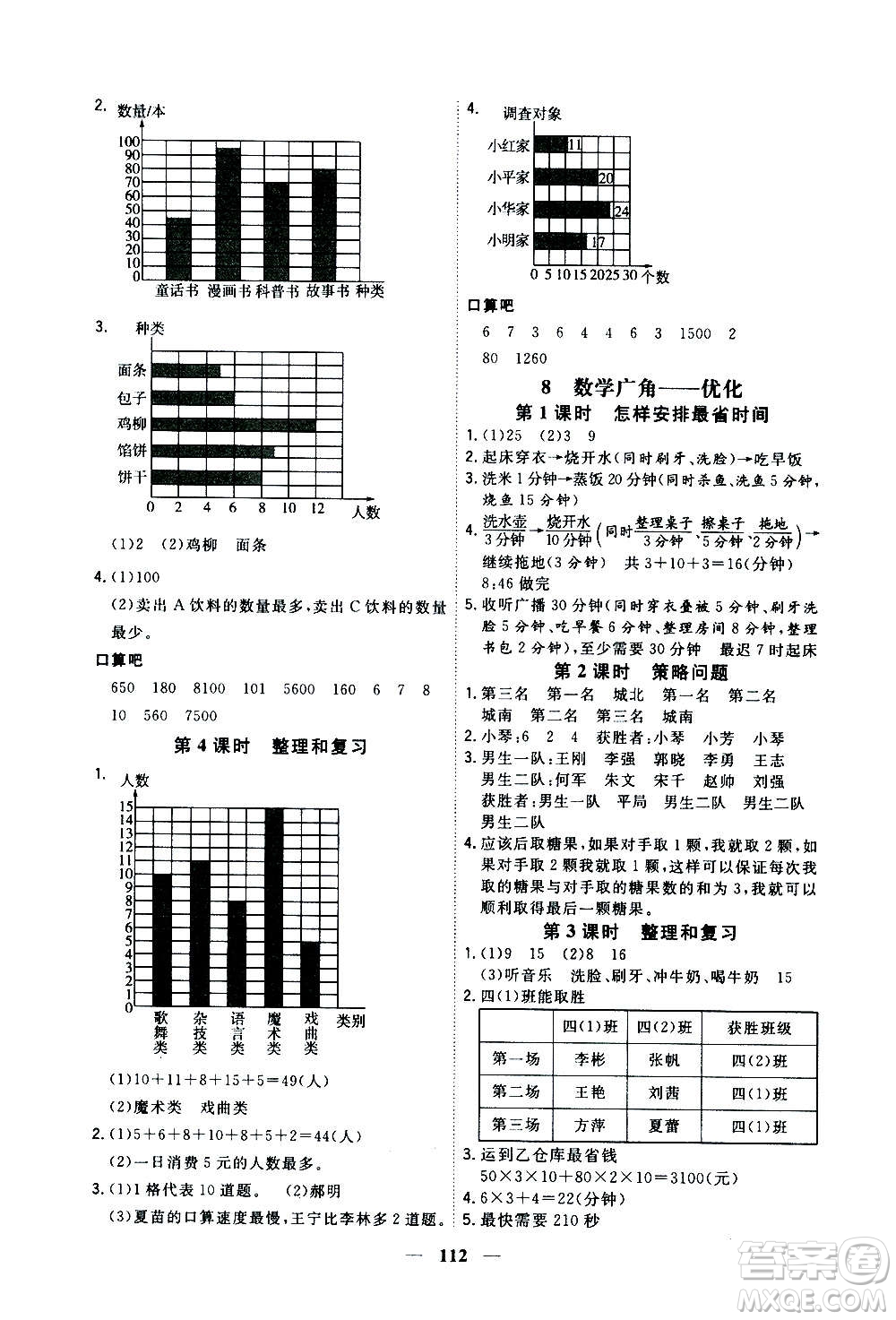 浙江大學(xué)出版社2020年課時(shí)特訓(xùn)優(yōu)化作業(yè)數(shù)學(xué)四年級(jí)上冊(cè)R人教版答案