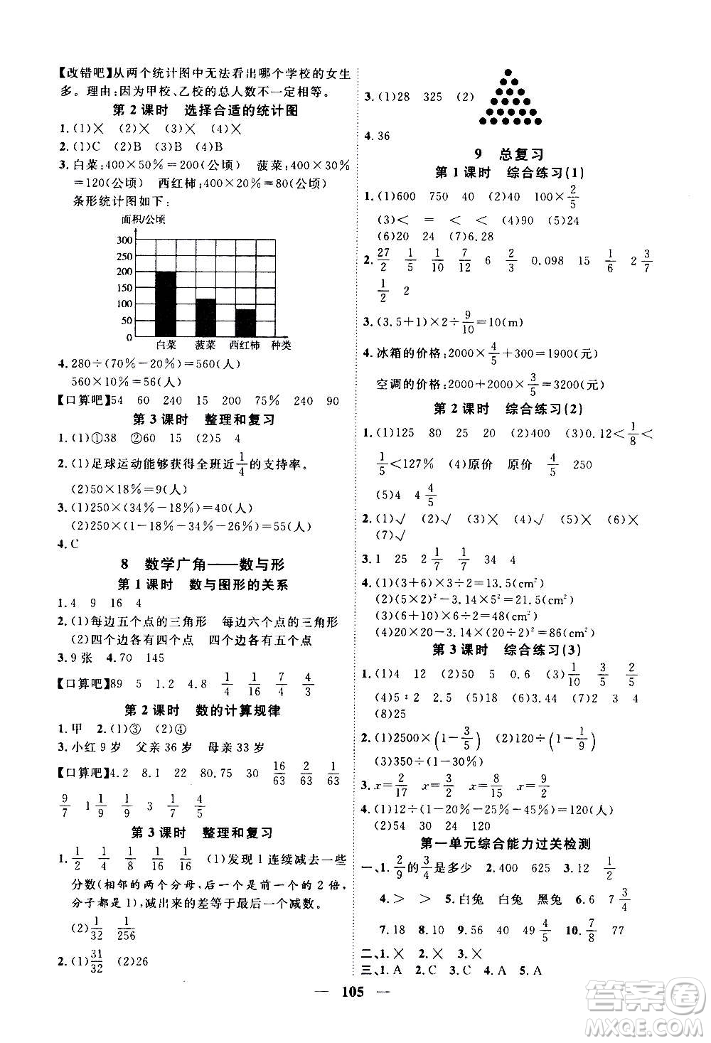 浙江大學(xué)出版社2020年課時(shí)特訓(xùn)優(yōu)化作業(yè)數(shù)學(xué)六年級(jí)上冊R人教版答案