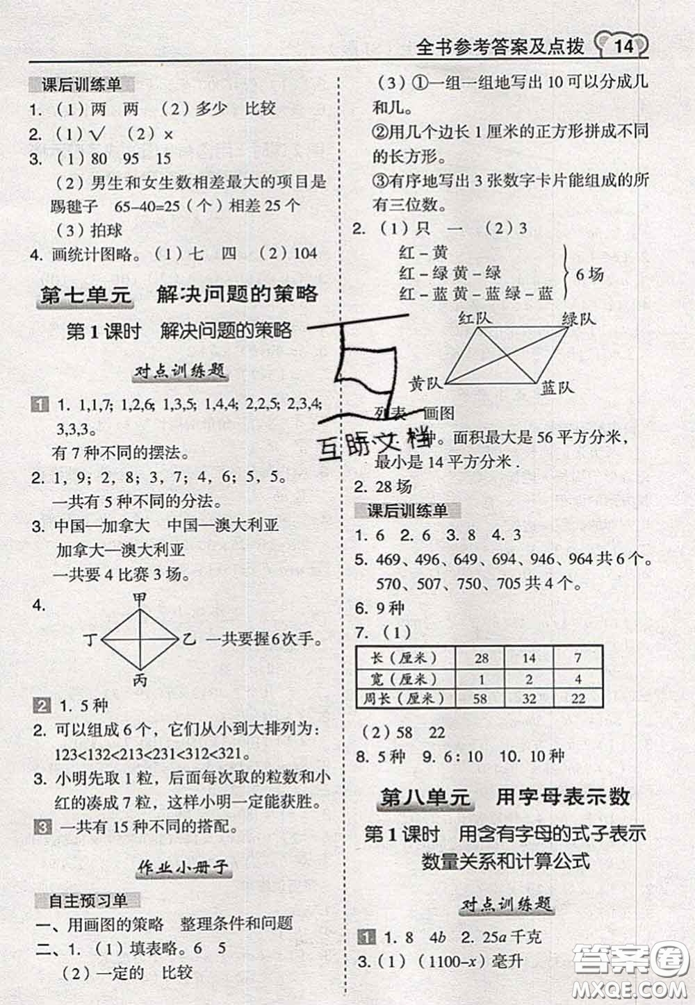 2020秋榮德基特高級(jí)教師點(diǎn)撥五年級(jí)數(shù)學(xué)上冊(cè)蘇教版參考答案