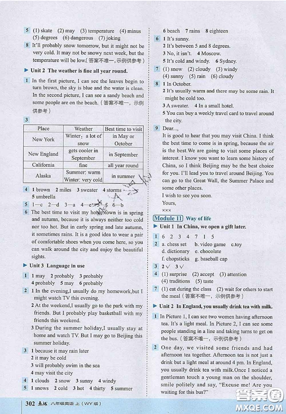 2020秋榮德基特高級教師點撥八年級英語上冊外研版參考答案