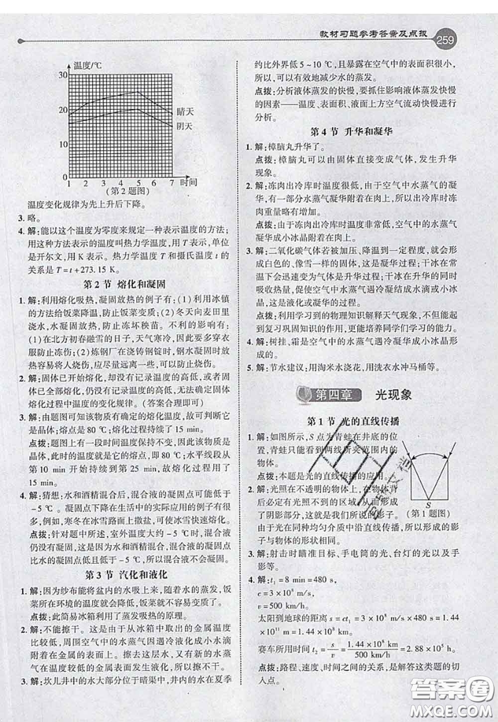 2020秋榮德基特高級(jí)教師點(diǎn)撥八年級(jí)物理上冊(cè)人教版參考答案