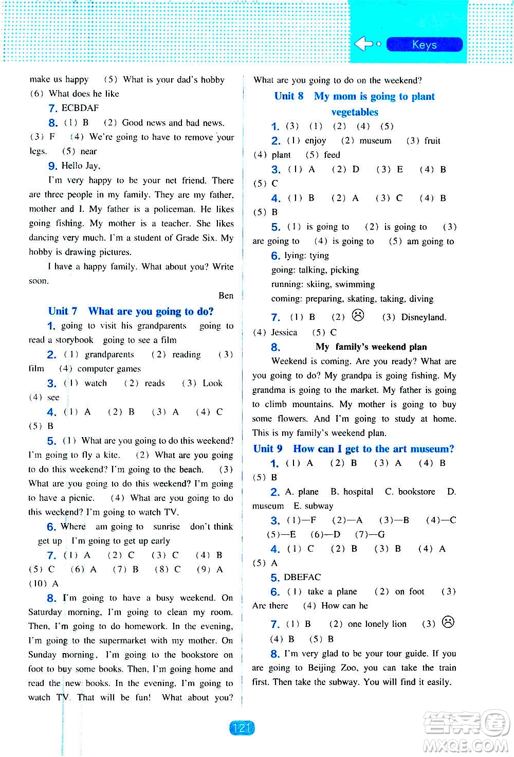 2020年新編新課程能力培養(yǎng)英語三年級起點六年級上冊遼師大版答案