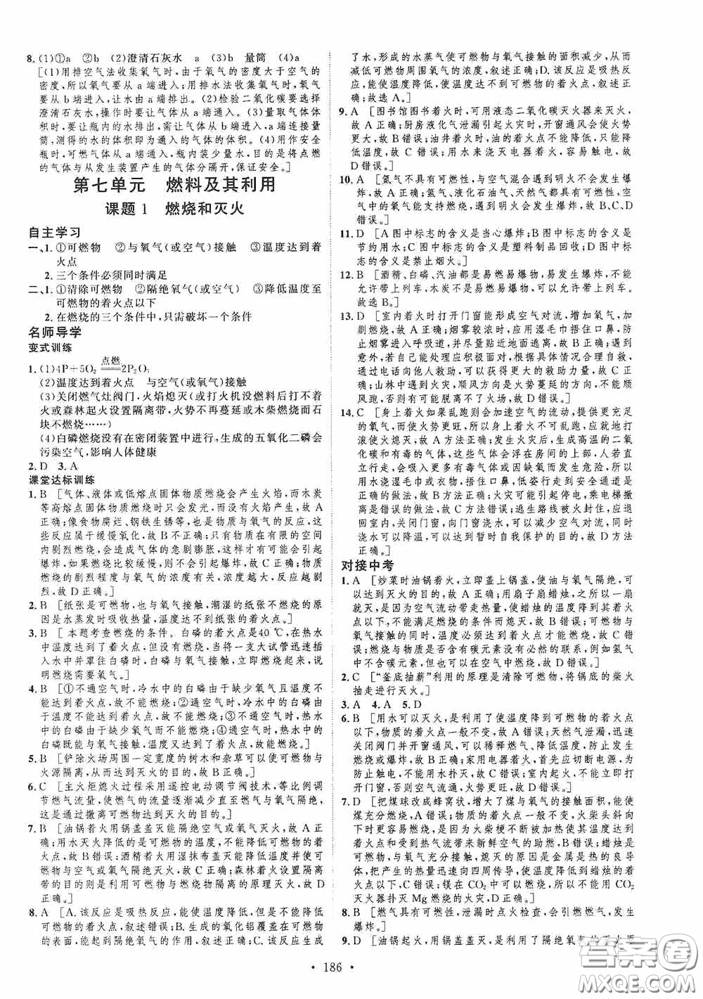 陜西人民出版社2020實(shí)驗(yàn)教材新學(xué)案九年級(jí)化學(xué)上冊(cè)人教版答案