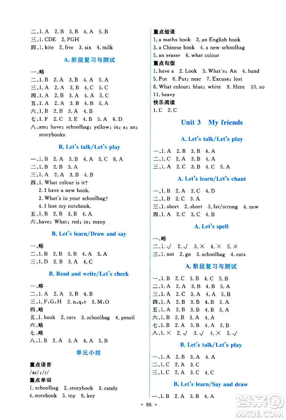 人民教育出版社2020年能力培養(yǎng)與測試英語四年級上冊PEP人教版答案