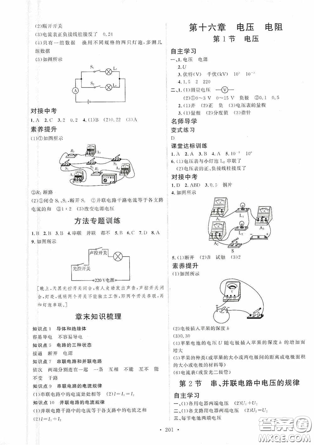 陜西人民出版社2020實(shí)驗(yàn)教材新學(xué)案九年級物理全一冊人教版答案