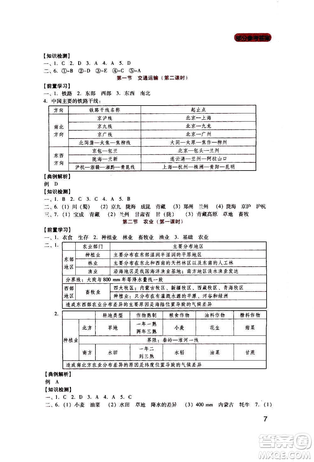 四川教育出版社2020年新課程實(shí)踐與探究叢書地理八年級(jí)上冊(cè)人教版答案