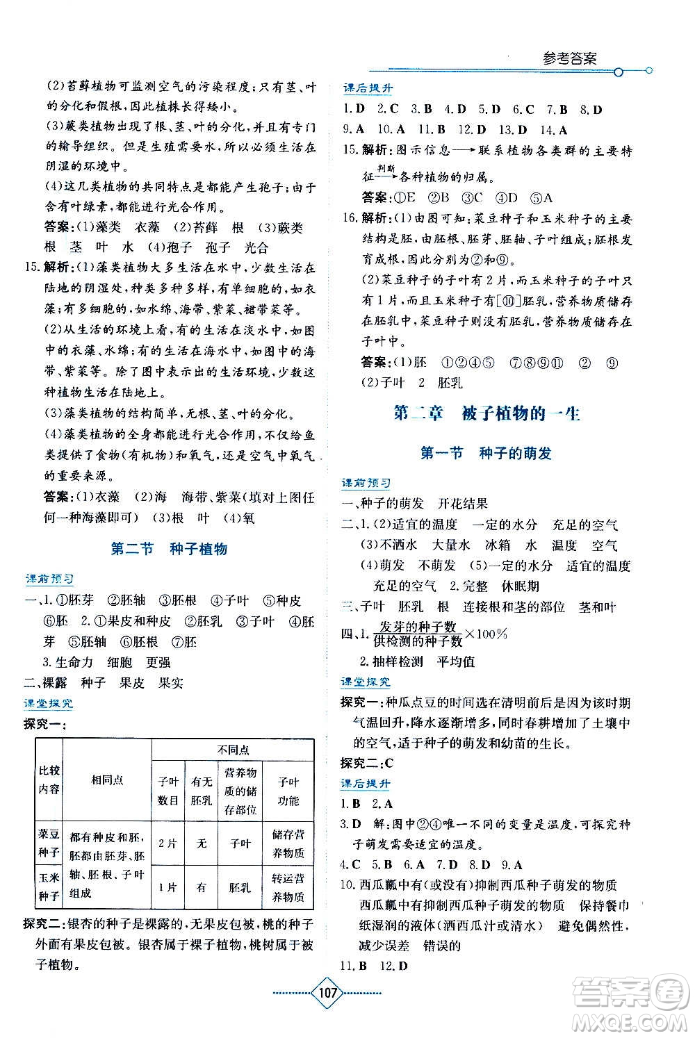 湖南教育出版社2020年學法大視野生物七年級上冊人教版答案