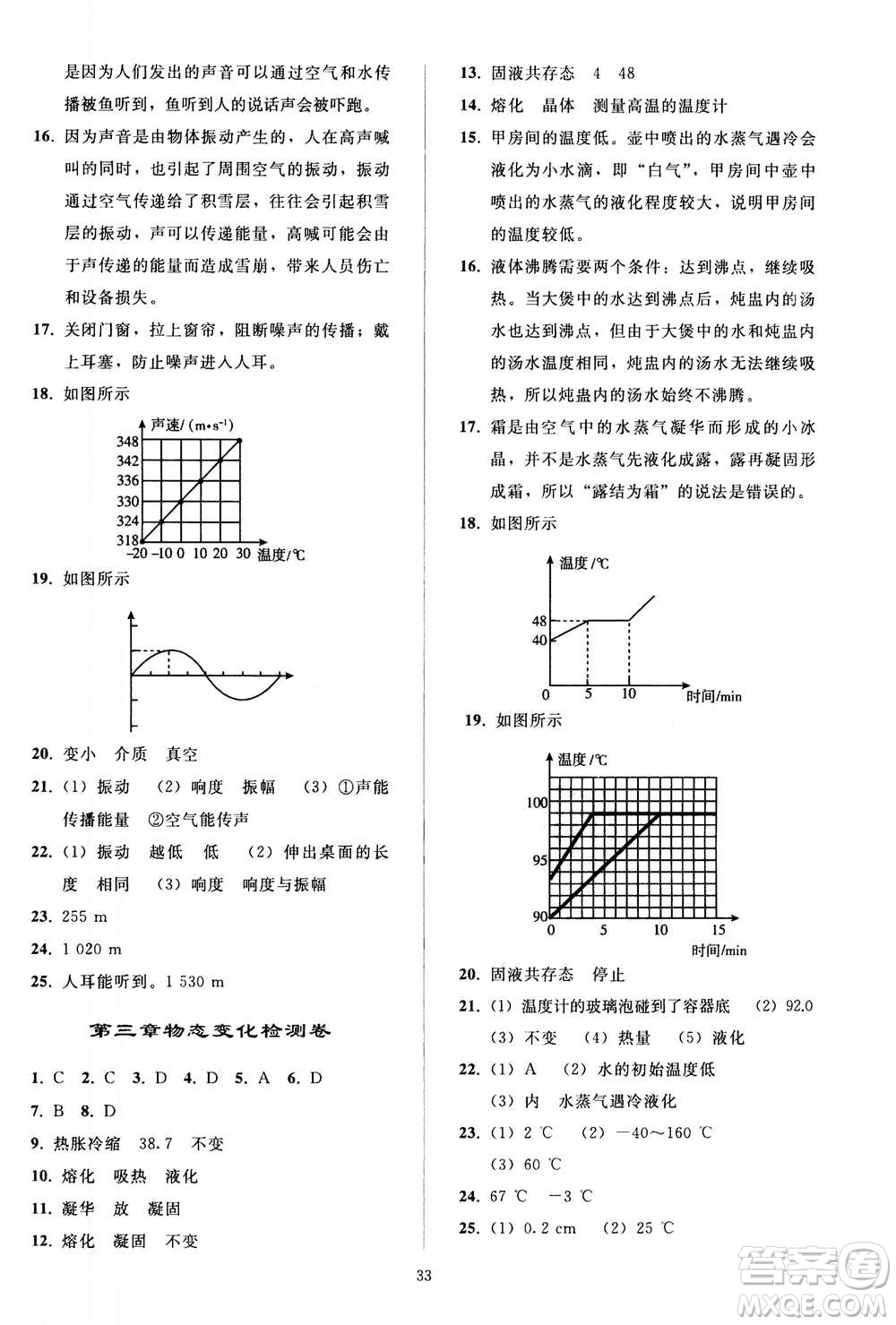 人民教育出版社2020秋同步輕松練習(xí)物理八年級(jí)上冊(cè)人教版答案