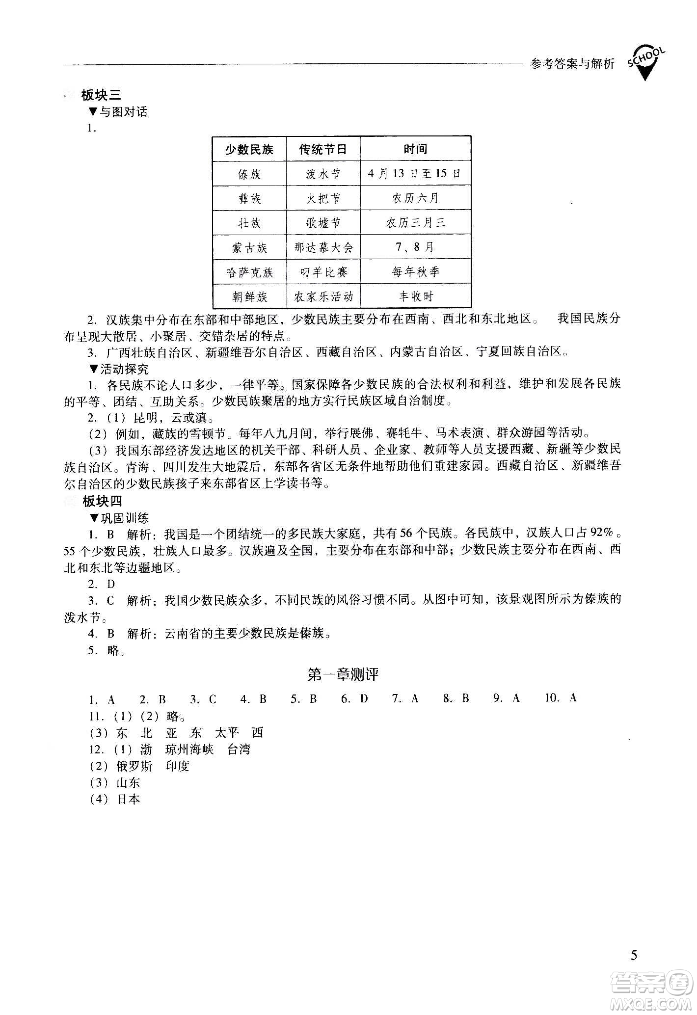 2020秋新課程問題解決導(dǎo)學(xué)方案八年級地理上冊晉教版參考答案