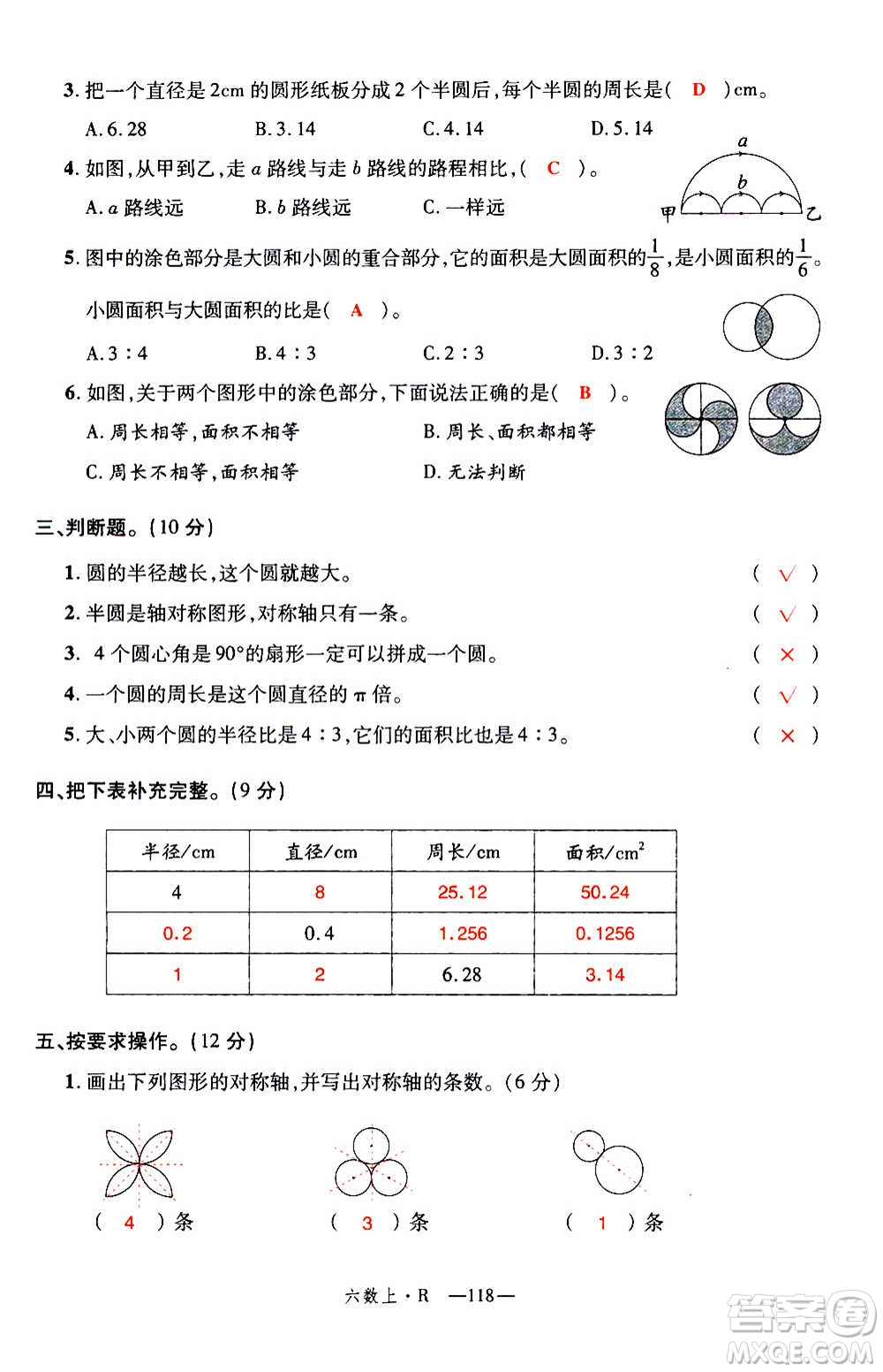 2020年新領(lǐng)程優(yōu)異真卷匯編數(shù)學(xué)六年級上冊R人教版答案