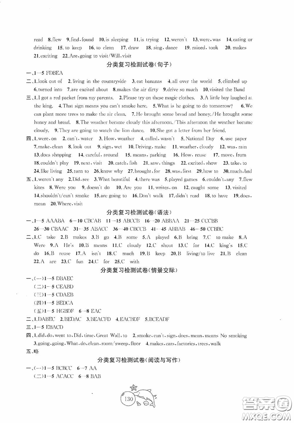 2020修訂版金鑰匙1+1目標(biāo)檢測(cè)六年級(jí)英語(yǔ)上冊(cè)國(guó)標(biāo)江蘇版答案