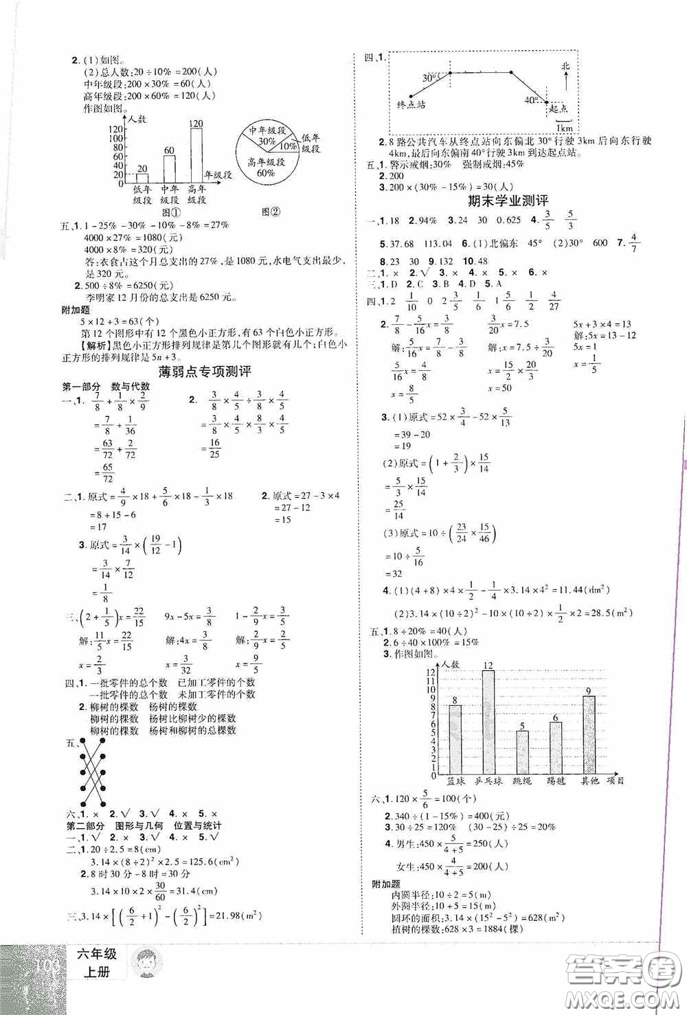 江西美術(shù)出版社2020學(xué)海樂園六年級數(shù)學(xué)上冊人教版答案