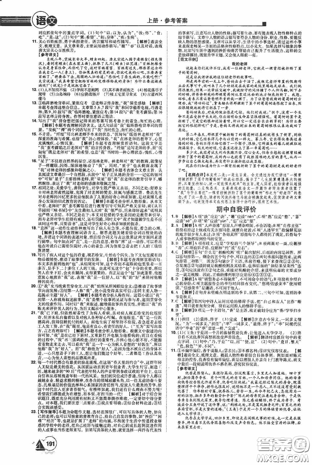 江西美術(shù)出版社2020學(xué)海風(fēng)暴七年級(jí)語(yǔ)文上冊(cè)人教版答案