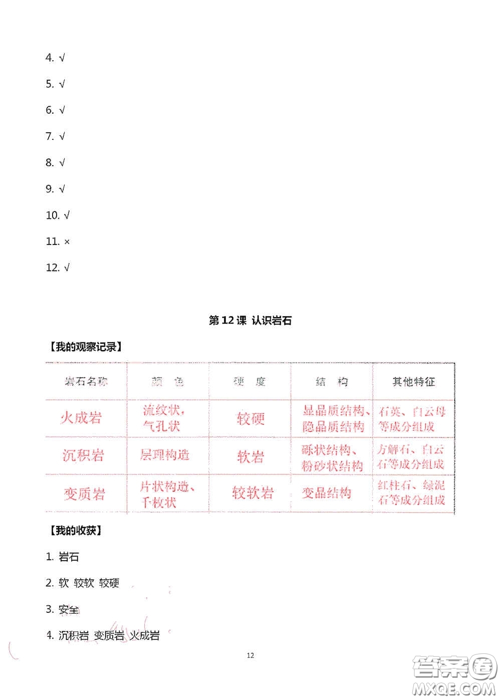 山東美術(shù)出版社2020新課堂同步體驗(yàn)與探究三年級科學(xué)上冊答案