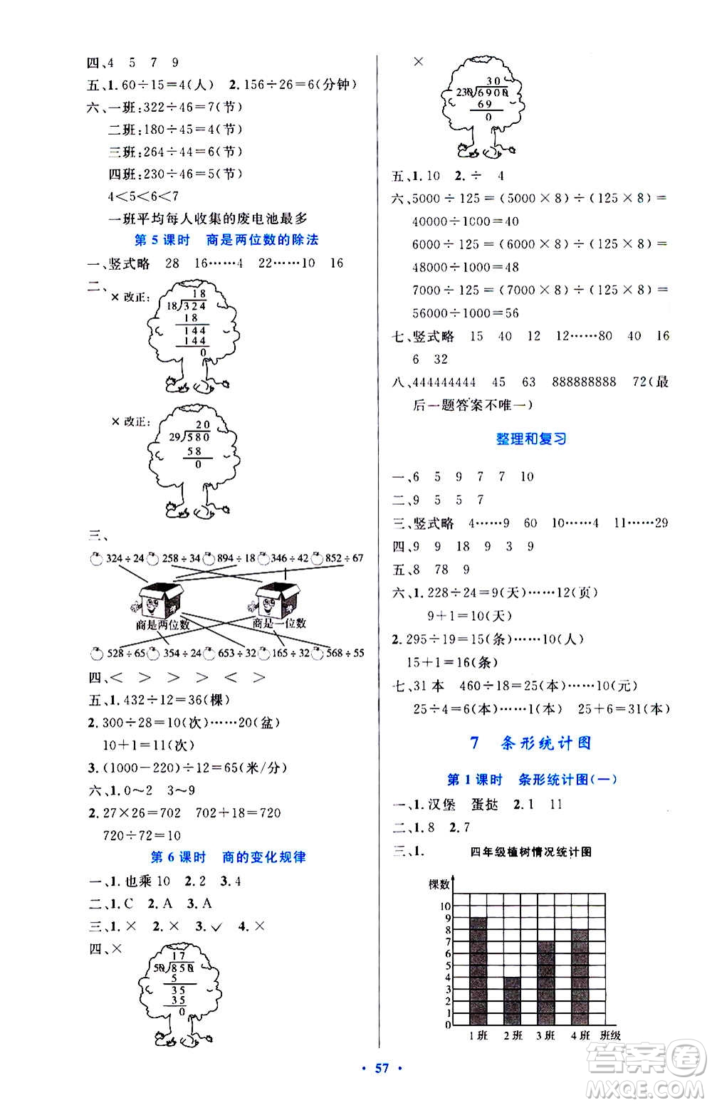 人民教育出版社2020小學(xué)同步測(cè)控優(yōu)化設(shè)計(jì)數(shù)學(xué)四年級(jí)上冊(cè)增強(qiáng)版答案