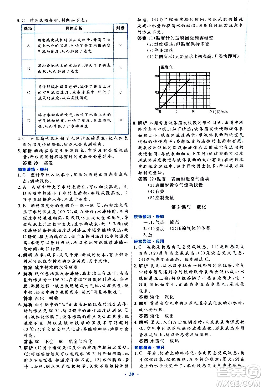 人民教育出版社2020初中同步測控優(yōu)化設(shè)計(jì)物理八年級(jí)上冊(cè)人教版答案