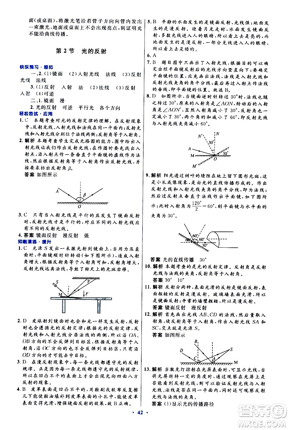 人民教育出版社2020初中同步測控優(yōu)化設(shè)計(jì)物理八年級(jí)上冊(cè)人教版答案