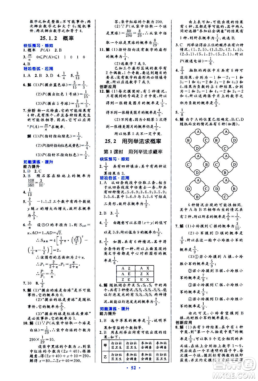 人民教育出版社2020初中同步測控優(yōu)化設計數學九年級全一冊人教版答案