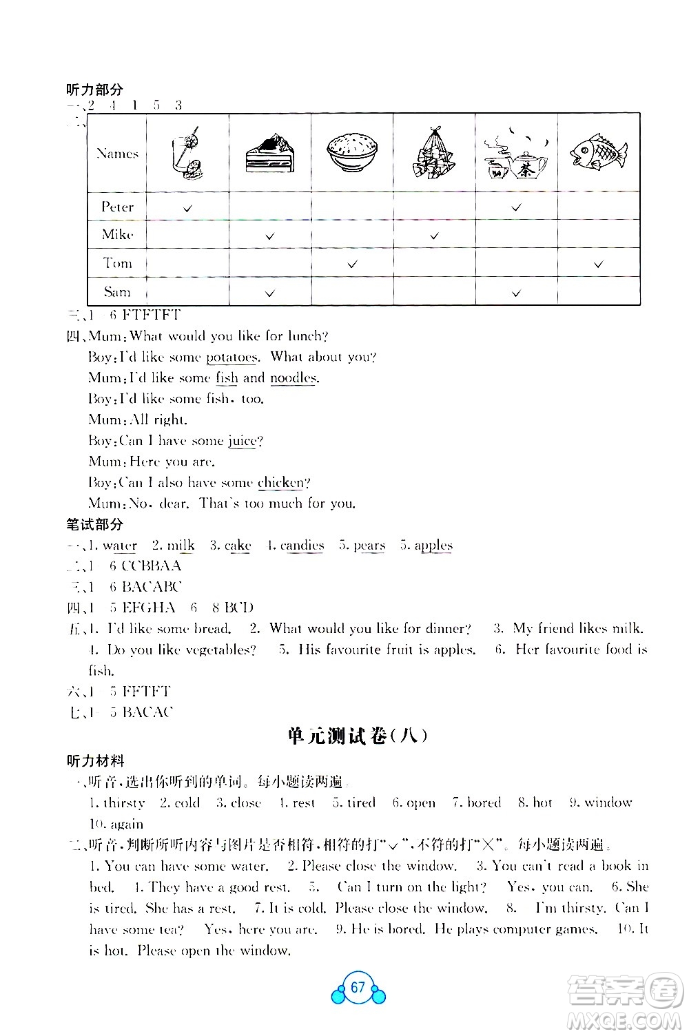 2020年自主學(xué)習(xí)能力測(cè)評(píng)單元測(cè)試英語(yǔ)五年級(jí)上冊(cè)C版答案