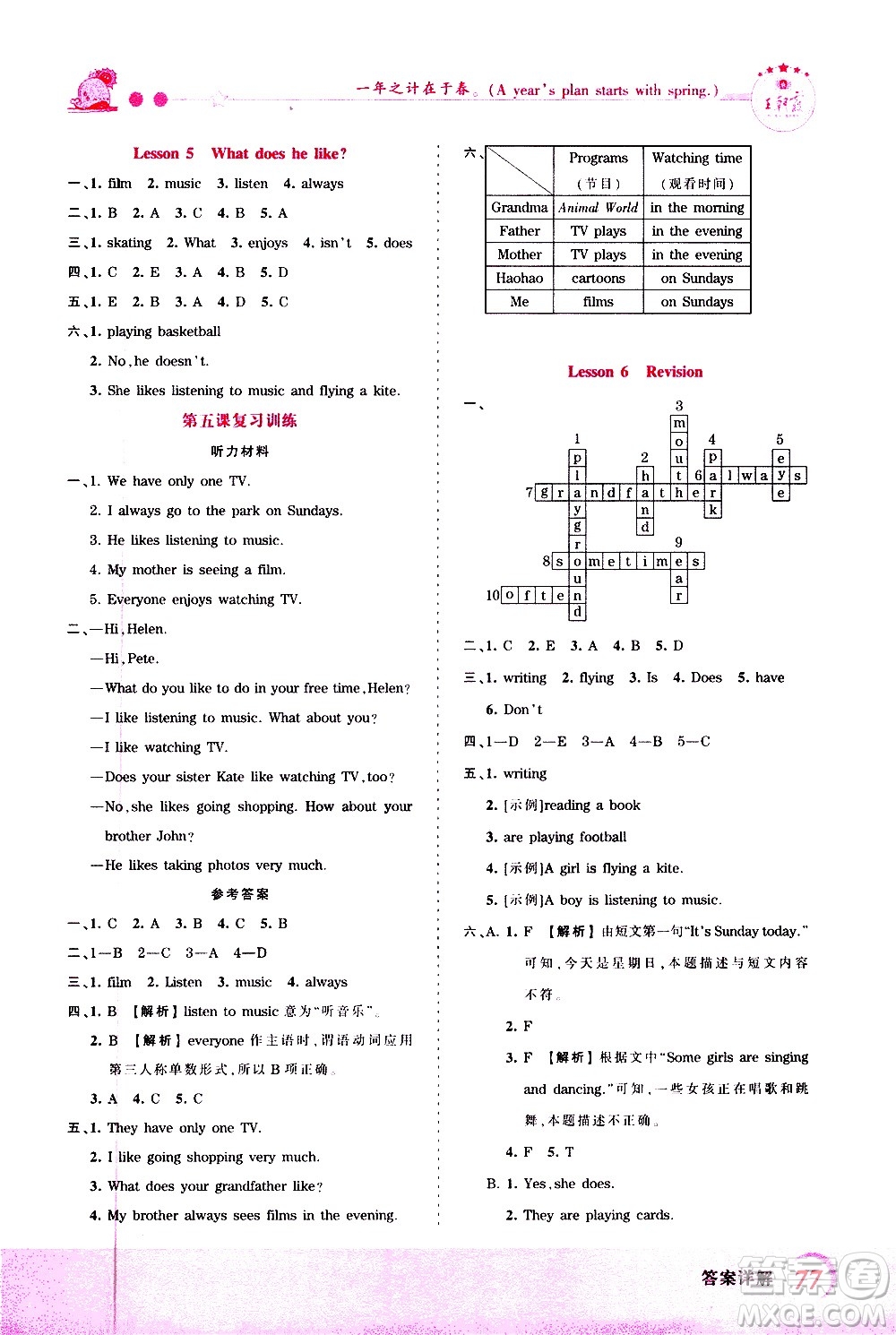 2020秋王朝霞創(chuàng)維新課堂同步優(yōu)化訓(xùn)練英語五年級上冊KP科普版答案