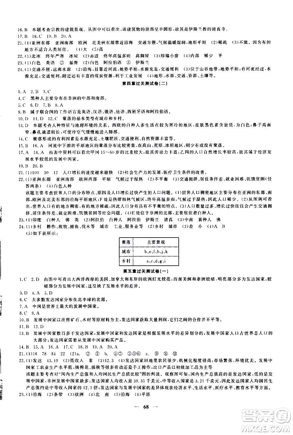 新疆青少年出版社2020年黃岡密卷地理七年級上冊RJ人教版答案